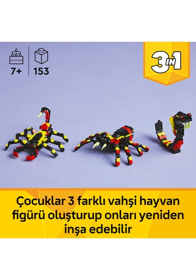 LEGO® Creator 3’ü 1 Arada Vahşi Hayvanlar: Şaşırtıcı Örümcek 31159 - 7 Yaş ve Üzeri Çocuklar için Yaratıcı Oyuncak Yapım Seti (153 Parça) LEGO® Creator 3’ü 1 Arada Vahşi Hayvanlar: Şaşırtıcı Örümcek 31159 - 7 Yaş ve Üzeri Çocuklar için Yaratıcı Oyuncak Yapım Seti (153 Parça)