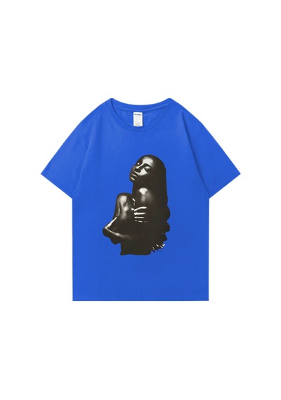 Flood Of Style Mizah Aşk Deluxe S-sade Dünya Turu T Shirt Erkek Kadın Artı Boyutu Vintage Kısa Kollu Mavi