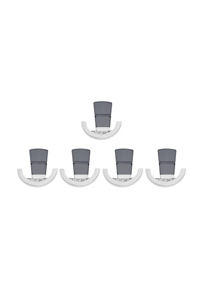 Tivist Lüks Askı, Metal, Vestiyer Askı, 123 Gr, Dolap Askılık, Duvar Askılığı, Krom Füme Vidalı 5 Adet