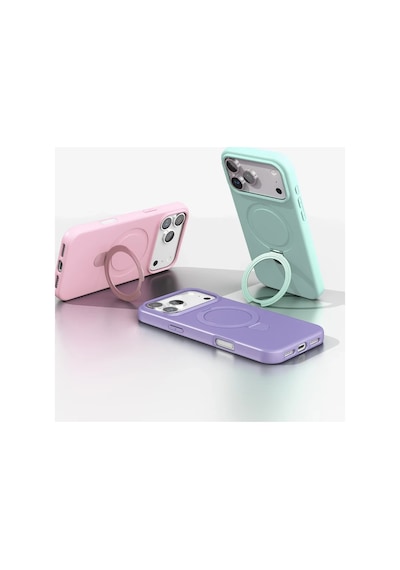 Apple İphone 17 Pro Max Regal Magsafe Standlı Kapak - Siyah 0.2M-Çok Renkli