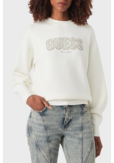 Guess Ls Cn Madeline Logo Kazak W6yr30z0978 Kadın Kazak W6yr30 Z0978 G012 Beyaz
