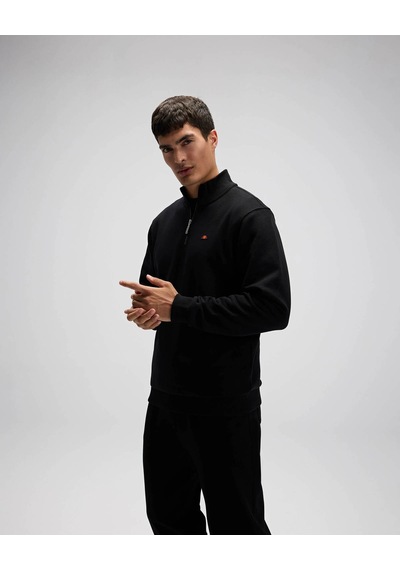 Ellesse Yarım Fermuarlı Siyah Erkek Sweatshirt Em580 Siyah