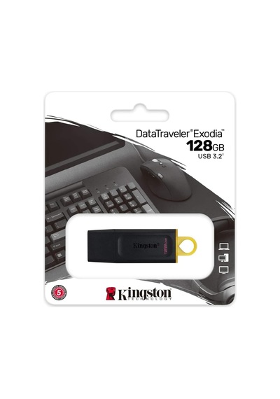 Datatraveler Exodia 128gb Usb Flash Bellek Usb3.2 Gen1 Black + Yellow Dtx/128gb