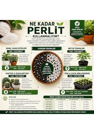 Boncuk Tarımsal Perlit 10 Litre Saksı Toprak Havalandırıcı, Drenaj Ve Fide Çelik Köklendirme Perliti Diğer