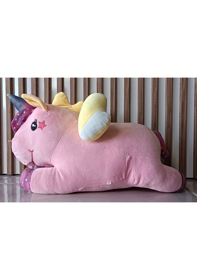 Büyük Pembe Unicorn Oyuncak Peluş Beyaz