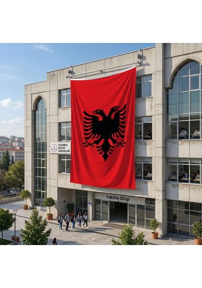 Arnavutluk Bayrağı 140gr Premium Raşel Kumaş 6x9 Metre Diğer