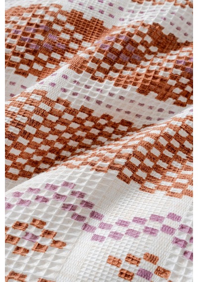 Ester %100 Pamuk Tek Kişilik Pike Takımı 160x220 Kiremit