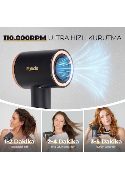 Fabcio Airmax İyonik Bakım Hızlı Saç Kurutma / Şekillendirme Seti
