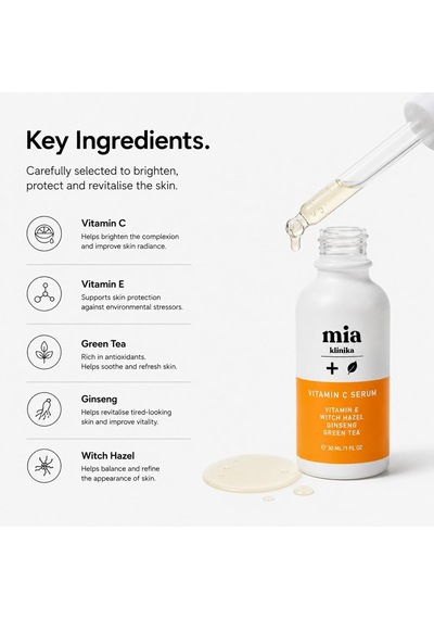 Lexroo Aydınlatıcı Yüz Serumu Vitamin C, E Ve Yeşil Çay 30ml