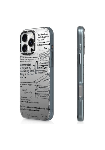 Apple iPhone 16 Pro Max Uyumlu Kılıf Magsafe Şarj Özellikli Youngkit Literary Serisi Classic Kapak Gri