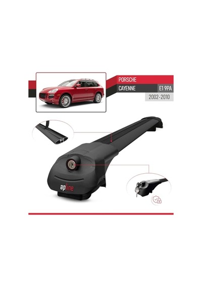 Accessorypart Porsche Cayenne 2003-2011 Arası İle Uyumlu Ace-1 Ara Atkı Tavan Barı Siyah 3 Adet Bar