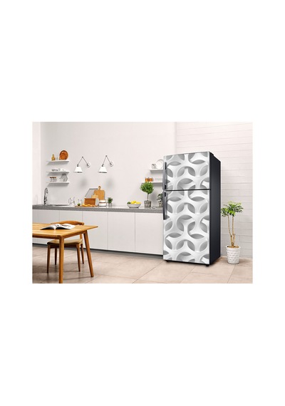 Gümüş 3d Geometrik Buzdolabı Kaplama Sticker Kendinden Yapışkanlı Folyo 75x200 Cm