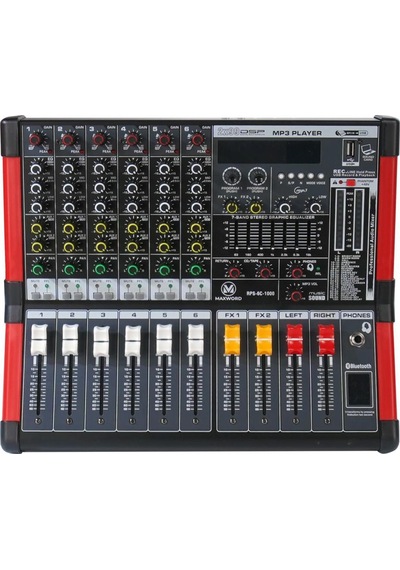 Maxword Rps-6c-1000 Amfili Power Mikser 2x500w Mixer 2x99 Dsp Efektli