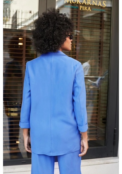 Kadın İpeksi Dokulu Modal Kumaş Yakalı Cep Kapaklı Oversize Salaş Blazer Ceket-indigo Indigo Kadın İpeksi Dokulu Modal Kumaş Yakalı Cep Kapaklı Oversize Salaş Blazer Ceket-indigo Indigo