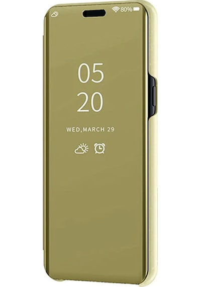 Oppo A5 2020 / A9 2020 Uyumlu Aynalı Kapaklı Lüx Kılıf Gold