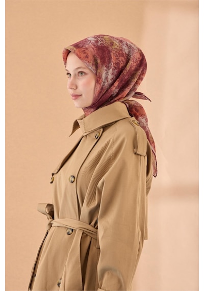 Silk Home Soft Eşarp 73095-01 Bordo, Yeşil, Turuncu, Vizon