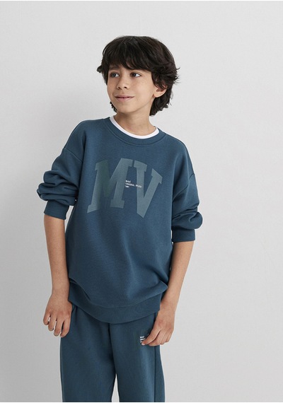 Mavi - Mv Logo Baskılı Kapüşonlu Yeşil Sweatshirt 6s10054-70754 Mavi