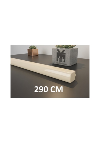 Krem Renk Dekoratif Ray Alüminyum 2 Kanallı Dekoratif Metal Perde Kornişi Krem290cm - 854821239 Krem290cm