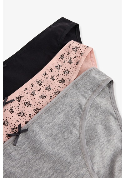 Penti Renkli Black Flower 3'lü Pamuklu Slip Külot