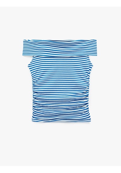 Koton Koton X Sibil Çetinkaya - Slim Fit Drape Detaylı Çizgili Omzu Açık Bluz Mavi Çizgili 6sak10105uk Koton Koton X Sibil Çetinkaya - Slim Fit Drape Detaylı Çizgili Omzu Açık Bluz Mavi Çizgili 6sak10105uk