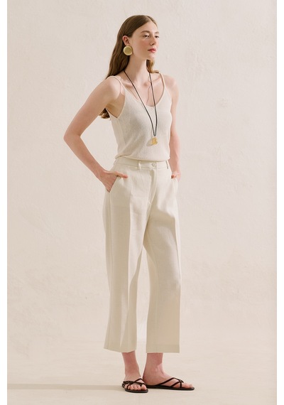 Manuka Keten Klasik Pantolon Bej Ss26pnt00035-10 No