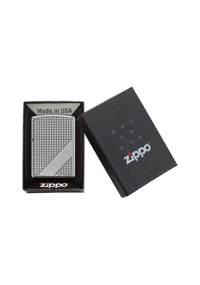 Zippo Armor Hatch Dizayn Çakmak - High Polish Chrome Gri