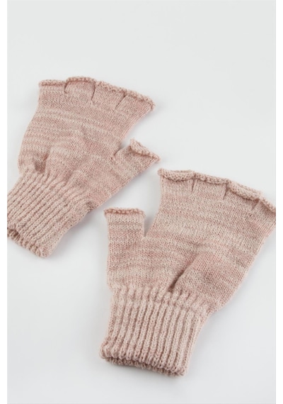 Unisex Ucu Kesik Yün Eldiven 305727 Toz Pembe