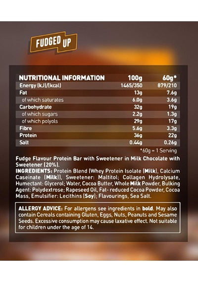 Grenade High Protein, Low Sugar Bar - Fudged Up, 12 x 60 G