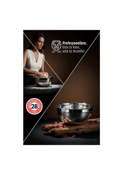 Inox Ölçekli Derin Kase - 28 Cm 4 Litre Karıştırma Kabı Profesyonel 304 Paslanmaz Çelik 721844 Paslanmaz Çelik Gümüş Ve Siyah