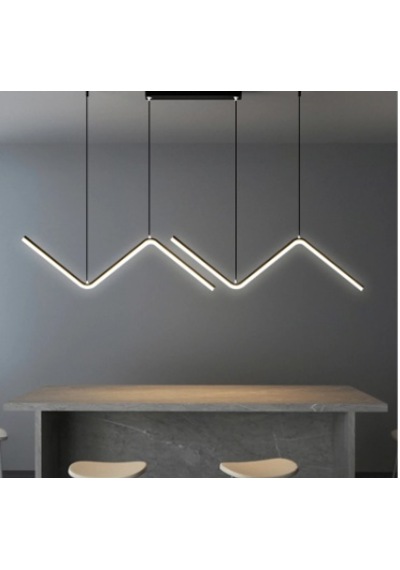 Siyah 120 cm Led 3000K Sarı Işık Modern Sarkıt Avize Yemek Masası