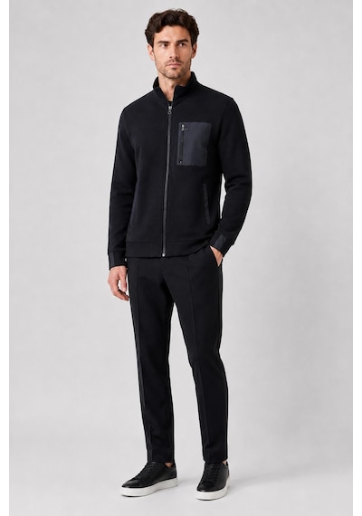 Alexandergardi Cep Detaylı Fermuarlı Dik Yaka Sweatshirt Siyah