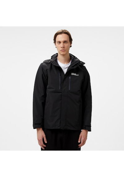 Jack Wolfskin Jasper 3in1 Erkek Siyah Outdoor Ceket Düz A61858