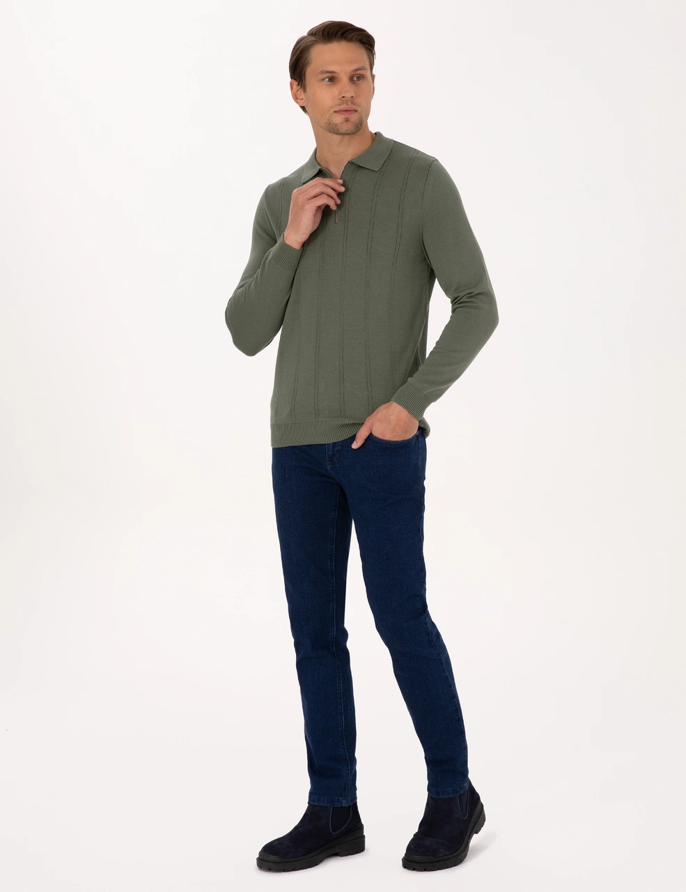 Pierre Cardin Erkek Petrol Pantolon Jean 50317288-vr102 Petrol