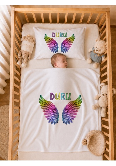 Pia Baby Kız Bebek Tulum Seti İsme Özel %100 Pamuk Organik Baskılı Yastık Kılıfı Ve Battaniyeli Tulum 2051tyb0x Ekru