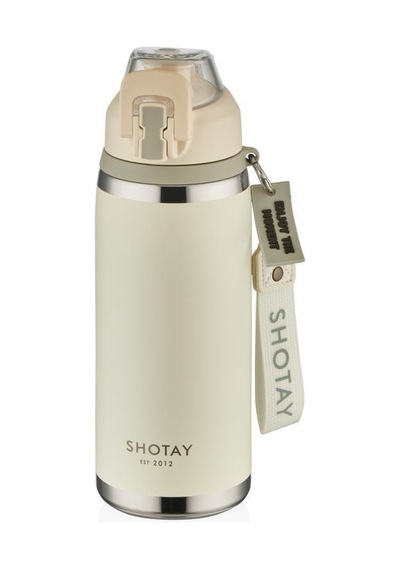 Shotay Camping Çelik Termos Matara 750ml Beyaz Beyaz
