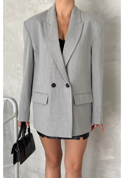 Femelle Kadın Gri Astarlı Blazer Ceket