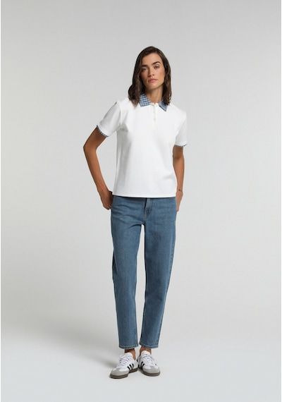 Colin's Colins Regular Fit Shirt Neck Düz Kadın Beyaz Kısa Kol Tişört Cl1083066 Q1.v2 Ofw