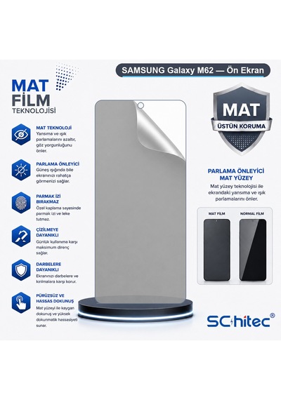 Samsung Galaxy M62 Uyumlu Ön Yüzey Mat Hidrojel Ekran Koruyucu 87937001