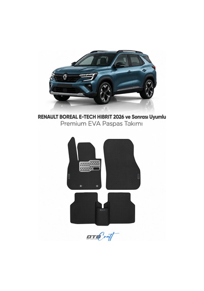 Otocraft Renault Boreal E Tech Hibrit 2026 Ve Sonrası Araca Özel 3d Havuzlu Eva Paspas 5 Parça