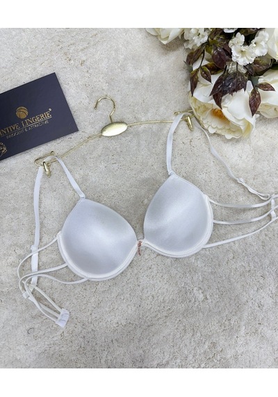 Le Jardin Valeria Biyeli Taşlı Mikro Push-up Arkası İp Detaylı Sü Ekru