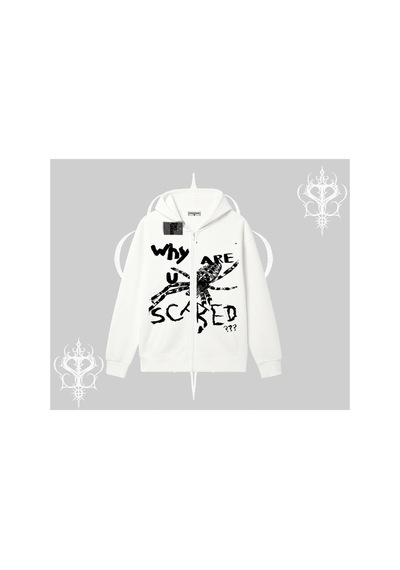 Tarzsokak Beyaz Hırka Sweatshirt Why Are U Scared