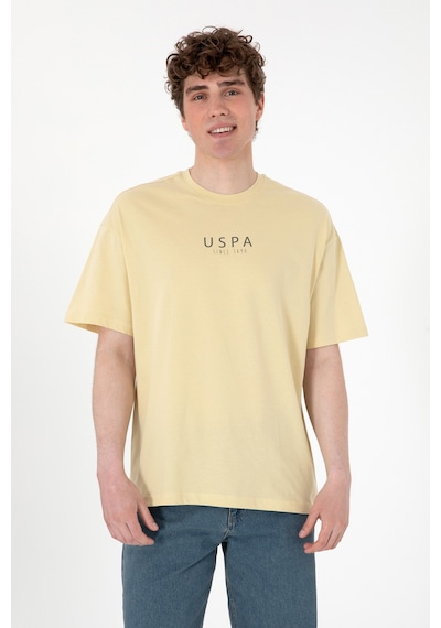U.S. Polo Assn. Erkek Oversize Fit Bisiklet Yaka Açık Haki Tişört 50299543-VR183