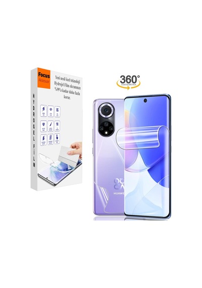 Huawei Nova 6 Uyumlu 2in1 Kırılmaz Cam Özel Kesim Hydrogel Film