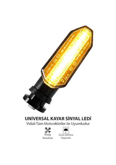 Motosiklet Led Ön Sinyal Lambası Gündüz Led Ve Kayan Sinyal Sarı/amber