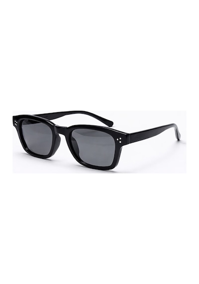 Narkel Siyah Retro Kare Kemik Çerçeve Unisex Uv400 Vintage Retro Güneş Gözlüğü