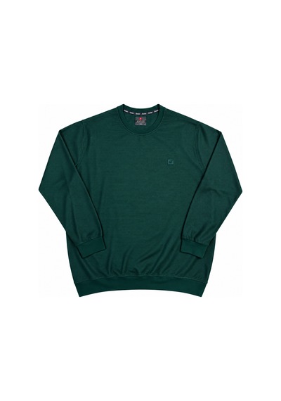 Annex Büyük Beden Basic Waffle Kumaş Erkek Sweatshirt Yeşil