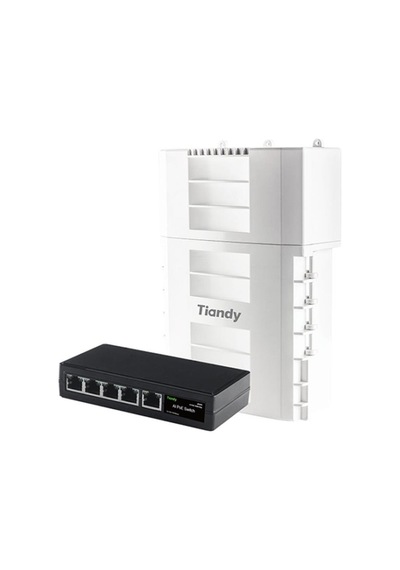 Tiandy Waterproof Dış Ortam 4 Kanal Poe Uzatma Anahtarı 4ge Poe +1ge Up-lınk