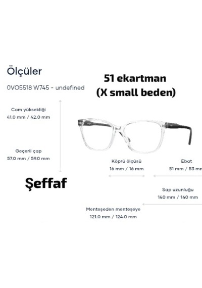 Vo5518 W745 51 Xsmall Beden Premium Mavi Işık Koruma+antifar Etkili Şeffaf