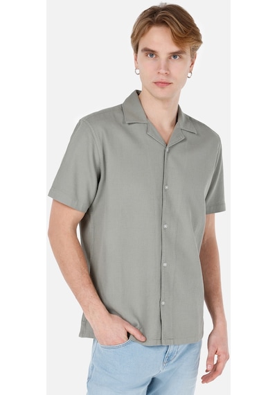 Colin's Colins Normal Kesim Shirt Yaka Cepsiz Yeşil Erkek Kısa Kol Gömlek Cl1066937 Cl1066937 Q1.v1 Kha Haki