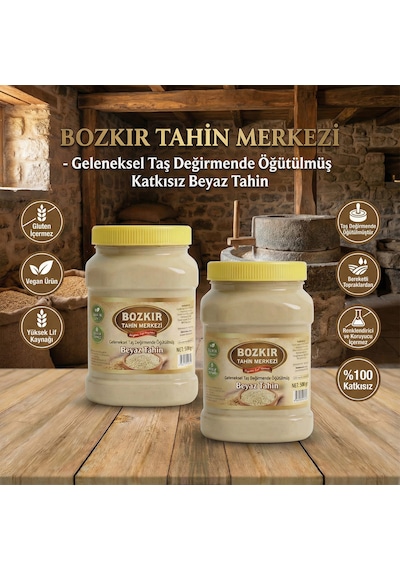 Bozkır Tahin Merkezi Taş Değirmen Doğal Beyaz Tahin 935 Gr X2 Adet Katkısız&vegan